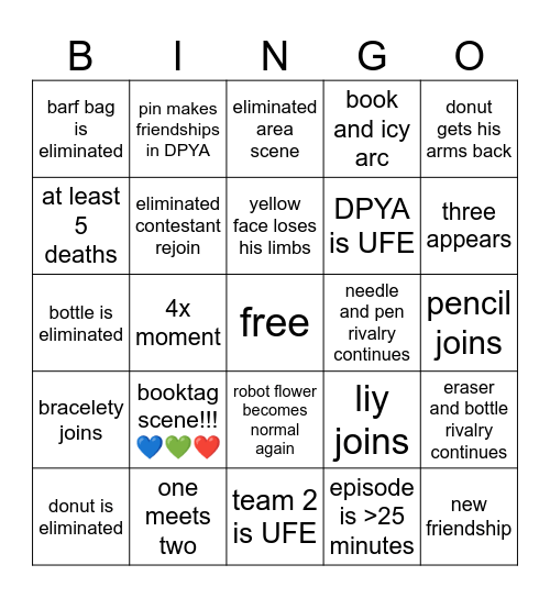 tpot 13 bingo !!! Bingo Card