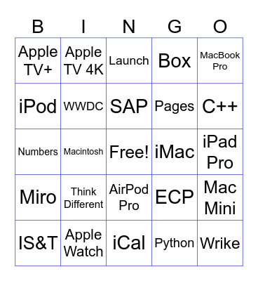 ECP Bingo Card