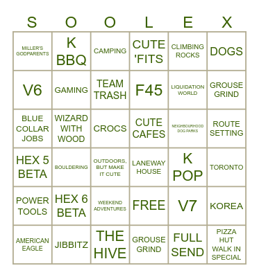 SOOLEX BINGO! Bingo Card