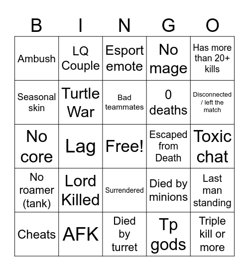 ML Bingo Card