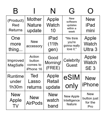 It's Glowtime! Bingo Card