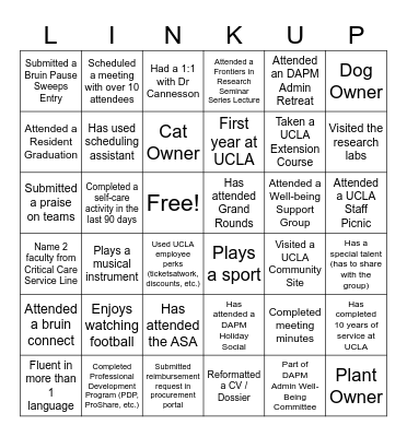 DAPM Bingo Connect Bingo Card