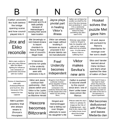 Arcane Season 2 Bingo Card