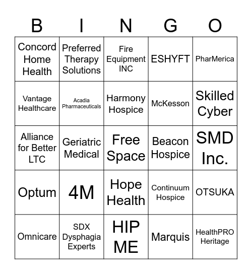 RIHCA Trade Show BINGO Card