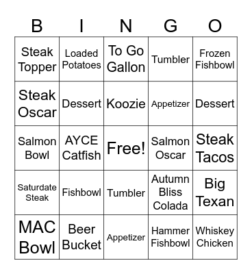 Blackout Bingo Card