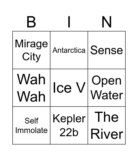 Omaha Bingo Card