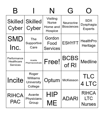 RIHCA Trade Show BINGO Card