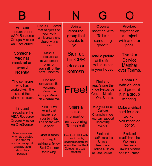 Superhero Bingo Card