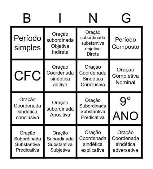 BINGO Card