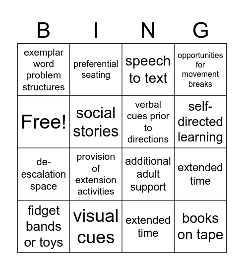 SDI BINGO Card