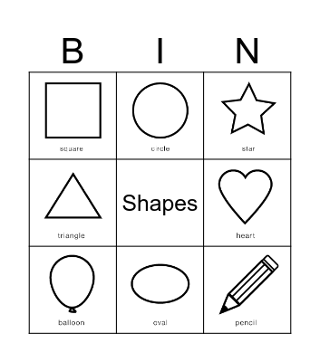 Bingo Shapes Bingo Card