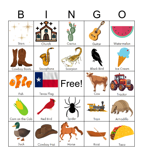 Trip to Texas! Bingo Card