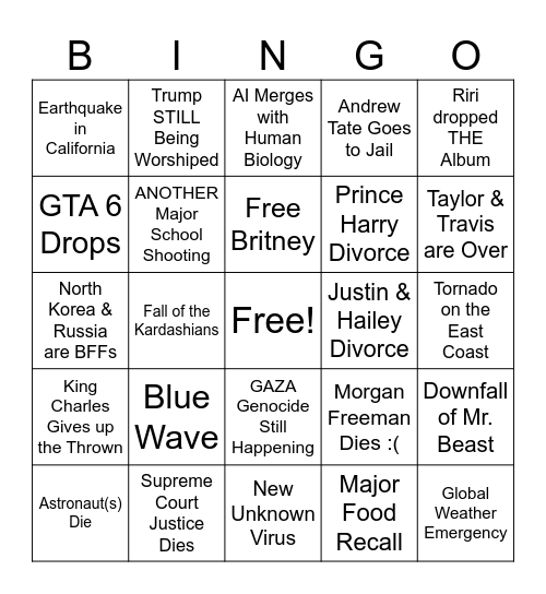 2025 BINGO 08/07/204 Bingo Card