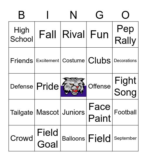 Wildcat Homecoming Bingo Card