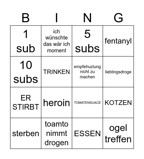 taomtao Bingo Card