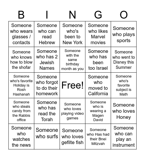 Human JTJ Bingo Card