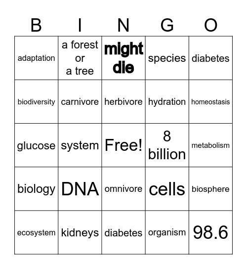 Friday Fun Day...  :) Bingo Card