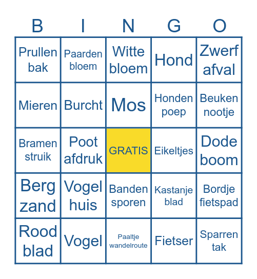 Bosbingo Card