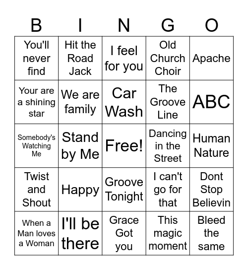 Epworth All Staff Music Bingo Card