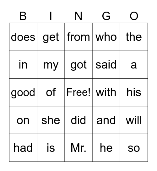 17 Bingo Card