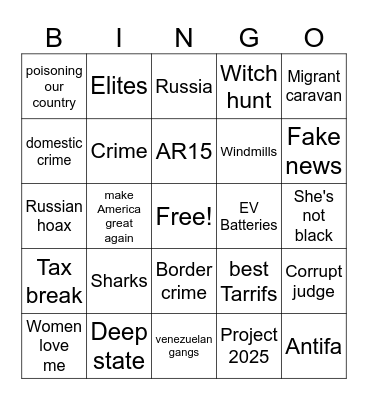 Debate 2024 Bingo Card