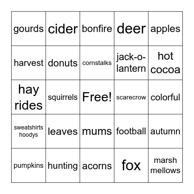 FALL Bingo Card