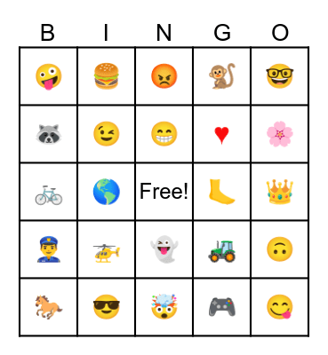 Emoji Bingo Card