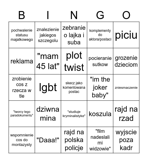 lakarnum Bingo Card