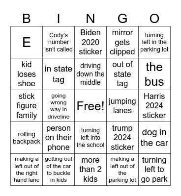 what will happen at drive line today? Bingo Card