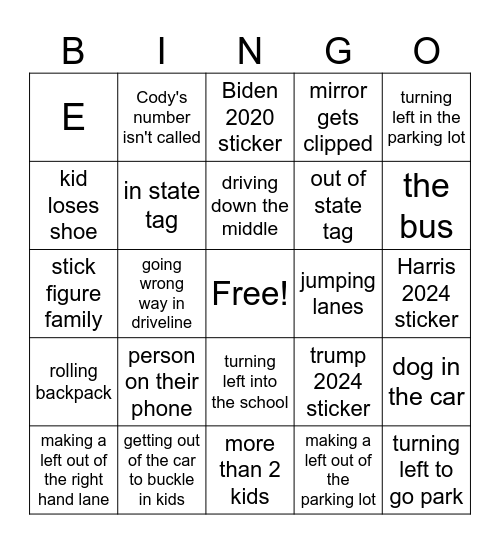what will happen at drive line today? Bingo Card