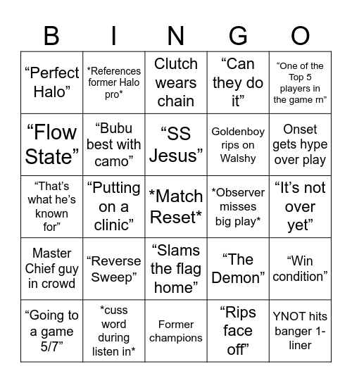HCS Arlington 2024 Bingo Card
