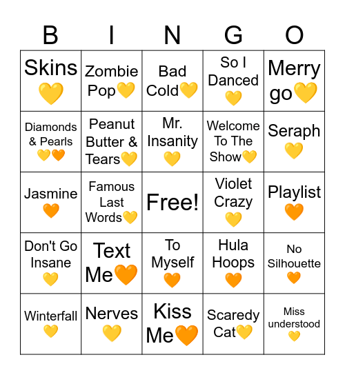 DPR BINGO Card