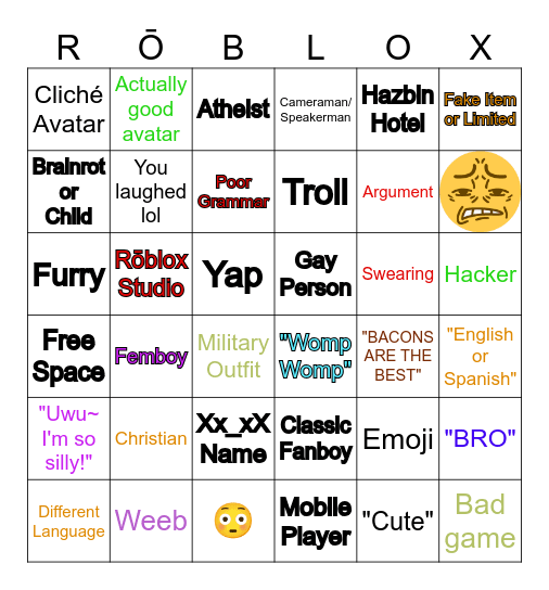 ROBLOX BINGO Card