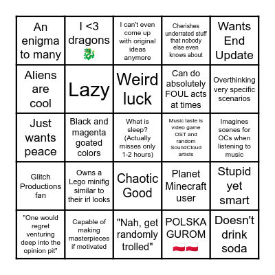 Ender Sparkle Bingo Card