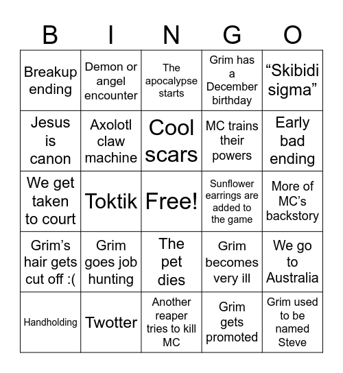 Beyond the Bet 2 Bingo Card