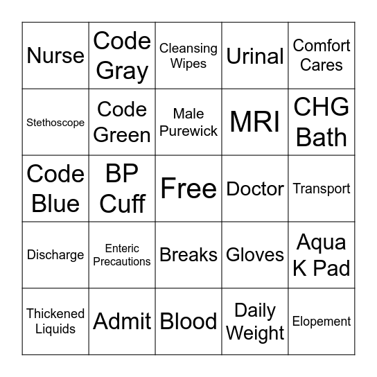 3 West Word Bingo! Bingo Card