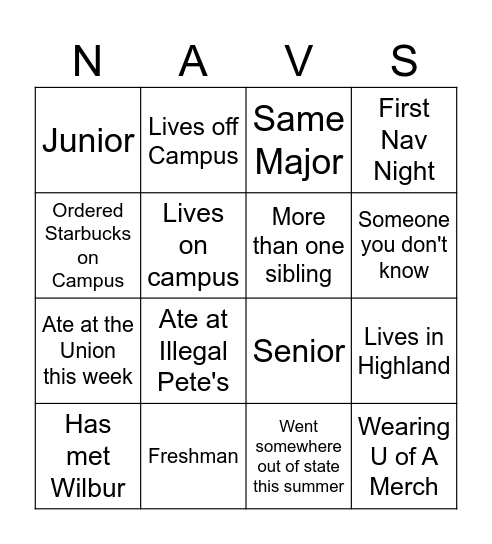 Human Bingo Card