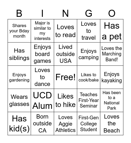 LS Advisor/Ambassador BINGO Card