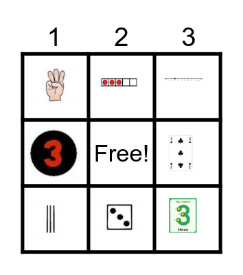 Number 3 in Different Ways Bingo Card