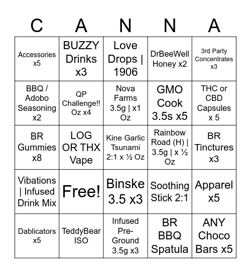 Beastie BINGO 9/6 - 9/12 Bingo Card