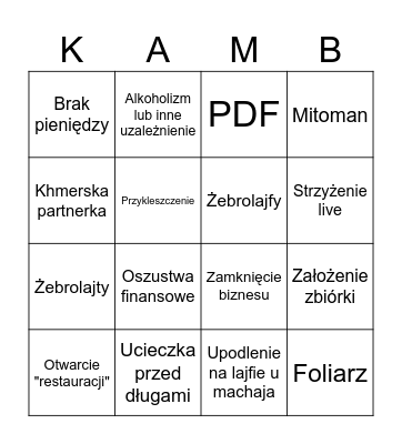 Kambo Wolnościowcy Bingo Card