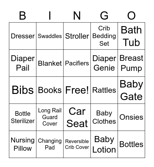 Baby Sullivan Bingo Card