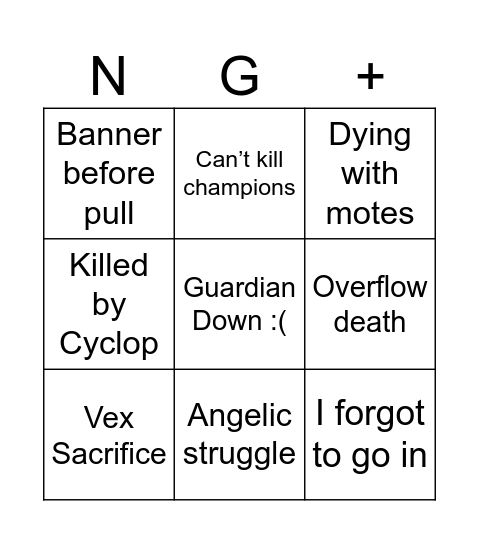 Garden of Salvation NG+ Bingo Card