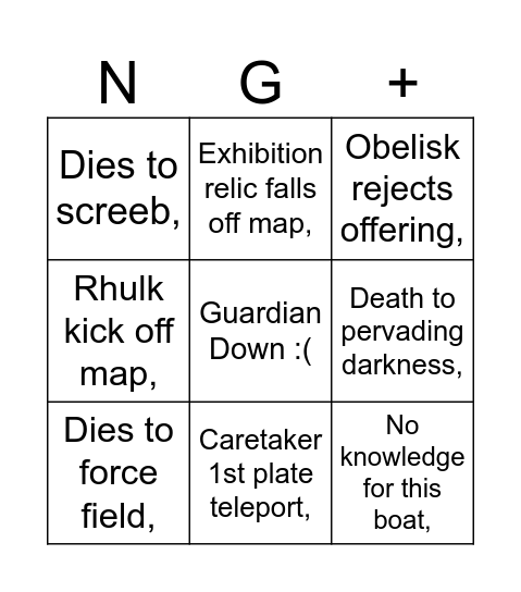 Vow of the Disciple NG+ Bingo Card