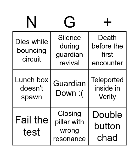 Salvation's Edge NG + Bingo Card