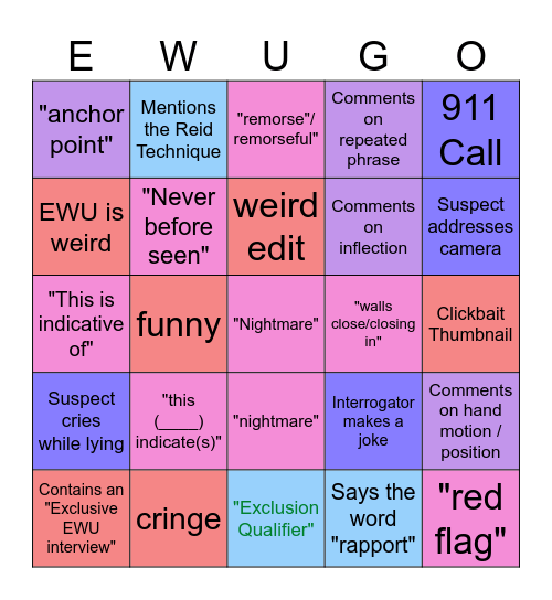 EWU-GO Bingo Card