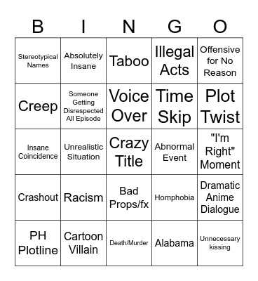TMRWTCHNGS Bingo Card