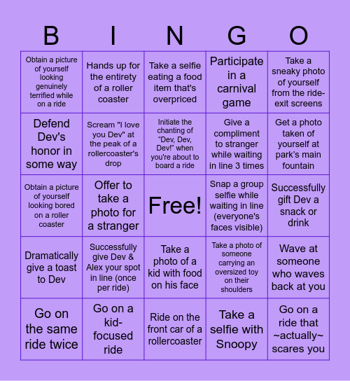 DEV'S WONDERLAND BINGO 2024 Bingo Card