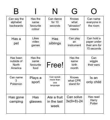 Find Someone Who... Bingo Card