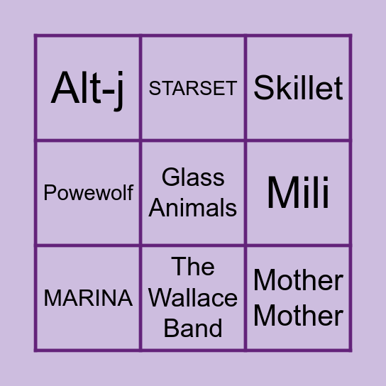 Void Music Taste Bingo! Bingo Card